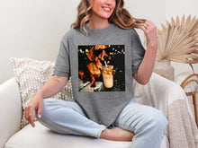 Load image into Gallery viewer, Dachshund Drinking Coffee Cream TRANSFER ET FEB 26