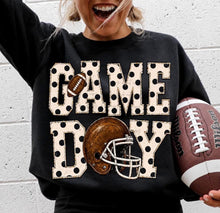 Load image into Gallery viewer, Game Day Cream Polka Stacked Football TRANSFER ET AUG 26