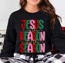 Load image into Gallery viewer, Jesus Is The Reason Stacked Red Green Pink TRANSFER