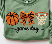 Load image into Gallery viewer, Game Day Faux Yarn Basketball TRANSFER