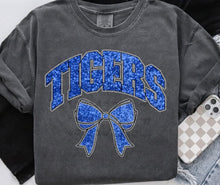 Load image into Gallery viewer, Collegiate Glitter Team Bows DROPDOWN DTF Transfer