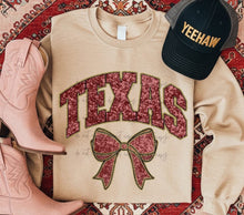 Load image into Gallery viewer, Collegiate Glitter Team Bows DROPDOWN DTF Transfer