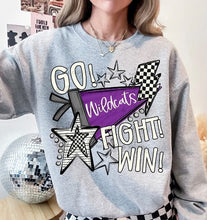 Load image into Gallery viewer, Go Fight Win Pennant Checkered CUSTOMIZED DTF Transfer