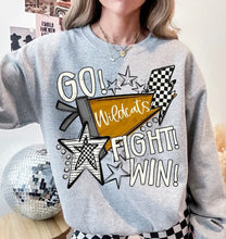 Load image into Gallery viewer, Go Fight Win Pennant Checkered CUSTOMIZED DTF Transfer