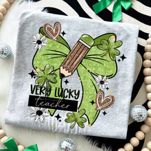 Load image into Gallery viewer, Very Lucky Para or Teacher Shamrock Bow TRANSFER CSC JAN 26