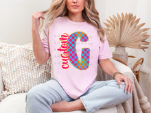 Load image into Gallery viewer, Neon Checkered Letter Customized DROPDOWN DTF TRANSFER