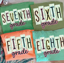 Load image into Gallery viewer, Mint Daisy Block School Grades DROPDOWN TRANSFER