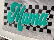 Load image into Gallery viewer, Black And Teal Mama 2 Color 11'' PUFF SCREEN