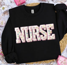 Load image into Gallery viewer, Nurse Pastel Hearts Faux Chenille TRANSFER ET JAN 26