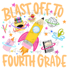 Load image into Gallery viewer, Blast Off To School Grades DROPDOWN TRANSFER TCC JULY 26