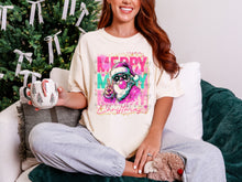 Load image into Gallery viewer, Santa Merry Stacked Pink Bubble Peace TRANSFER