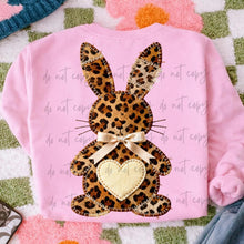 Load image into Gallery viewer, Leopard Bunny Heart + Bow TRANSFER ET FEB 26