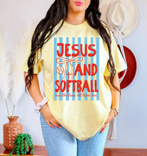 Load image into Gallery viewer, Jesus And Baseball or Softball Stripes DROPDOWN TRANSFER ET FEB 26