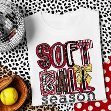 Load image into Gallery viewer, Softball Season Bow Leopard Striped COLOR DROPDOWN TRANSFER DWS JAN 26