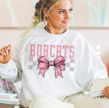 Load image into Gallery viewer, Coquette Bow Gray Checkered Mascots (DROPDOWN) TRANSFER BSG