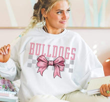 Load image into Gallery viewer, Coquette Bow Gray Checkered Mascots (DROPDOWN) TRANSFER BSG