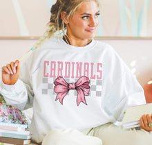 Load image into Gallery viewer, Coquette Bow Gray Checkered Mascots (DROPDOWN) TRANSFER BSG