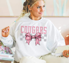 Load image into Gallery viewer, Coquette Bow Gray Checkered Mascots (DROPDOWN) TRANSFER BSG