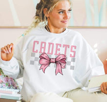 Load image into Gallery viewer, Coquette Bow Gray Checkered Mascots (DROPDOWN) TRANSFER BSG
