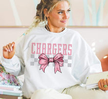 Load image into Gallery viewer, Coquette Bow Gray Checkered Mascots (DROPDOWN) TRANSFER BSG