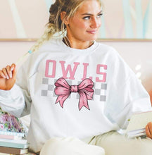 Load image into Gallery viewer, Coquette Bow Gray Checkered Mascots (DROPDOWN) TRANSFER BSG