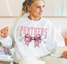 Load image into Gallery viewer, Coquette Bow Gray Checkered Mascots (DROPDOWN) TRANSFER BSG