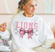 Load image into Gallery viewer, Coquette Bow Gray Checkered Mascots (DROPDOWN) TRANSFER BSG