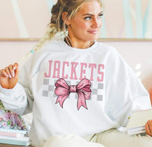 Load image into Gallery viewer, Coquette Bow Gray Checkered Mascots (DROPDOWN) TRANSFER BSG