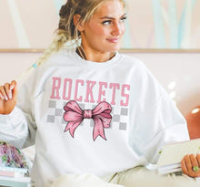 Load image into Gallery viewer, Coquette Bow Gray Checkered Mascots (DROPDOWN) TRANSFER BSG