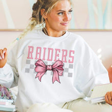Load image into Gallery viewer, Coquette Bow Gray Checkered Mascots (DROPDOWN) TRANSFER BSG