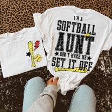 Load image into Gallery viewer, I'm A Softball TITLE DROPDOWN Don't Make Me Set It Off With Pocket TRANSFER VIRGO JAN 26