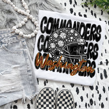 Load image into Gallery viewer, Football Mascot Faux Rhinestone Helmet Dropdown TRANSFER VIRGO JUNE 25