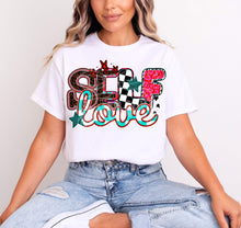 Load image into Gallery viewer, Self Love Teal Striped Stars TRANSFER CST MAR 26