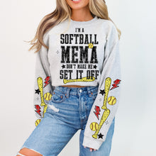 Load image into Gallery viewer, I'm A Softball TITLE DROPDOWN Don't Make Me Set It Off With SLEEVE OPTION DROPDOWN TRANSFER VIRGO JAN 26