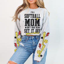 Load image into Gallery viewer, I'm A Softball TITLE DROPDOWN Don't Make Me Set It Off With SLEEVE OPTION DROPDOWN TRANSFER VIRGO JAN 26