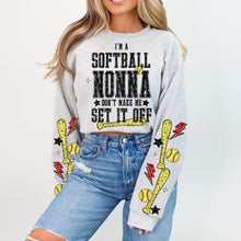 Load image into Gallery viewer, I'm A Softball TITLE DROPDOWN Don't Make Me Set It Off With SLEEVE OPTION DROPDOWN TRANSFER VIRGO JAN 26