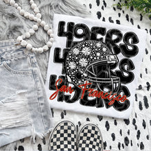 Load image into Gallery viewer, Football Mascot Faux Rhinestone Helmet Dropdown TRANSFER VIRGO JUNE 25