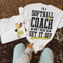 Load image into Gallery viewer, I'm A Softball TITLE DROPDOWN Don't Make Me Set It Off With Pocket TRANSFER VIRGO JAN 26