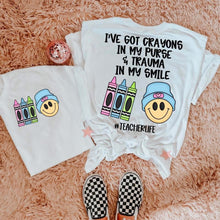 Load image into Gallery viewer, I’ve Got Crayons In My Purse COLOR DROPDOWN With POCKET TRANSFER CMD JULY 25