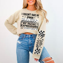 Load image into Gallery viewer, I Couldn't Fake My Opinion Even If I Wanted To Checkered And Bolts With Color And SLEEVE DROPDOWN TRANSFER CSC SEPT 25