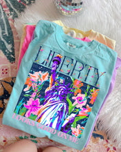 Load image into Gallery viewer, Liberty Looks Good On Me Floral Lady Liberty TRANSFER SCG APR 26