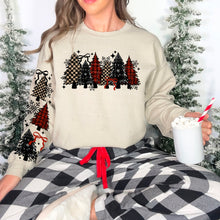 Load image into Gallery viewer, Christmas Trees Checkered Red Plaid And Green With Snowflakes Merry Christmas Option SLEEVE DROPDOWN TRANSFER CSC SEPT 25