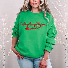 Load image into Gallery viewer, Dashing Through The Snow Faux Emb Red Or White TRANSFER HMWK