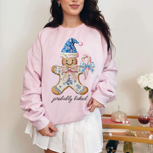 Load image into Gallery viewer, Probably Baked Vintage Gingerbread Blue Pink TRANSFER HMWK