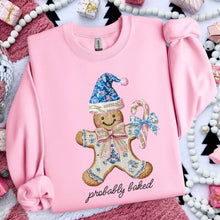 Load image into Gallery viewer, Probably Baked Vintage Gingerbread Blue Pink TRANSFER HMWK