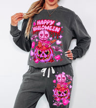 Load image into Gallery viewer, Happy Valloween Pink Pumpkin Sam SLEEVE OPTION DROPDOWN TRANSFER GRAV JAN 26
