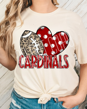 Load image into Gallery viewer, Football Hearts Polka Dot Mascots DROPDOWN TRANSFER