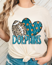 Load image into Gallery viewer, Football Hearts Polka Dot Mascots DROPDOWN TRANSFER
