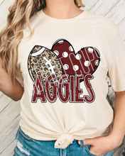 Load image into Gallery viewer, Football Hearts Polka Dot Mascots DROPDOWN TRANSFER