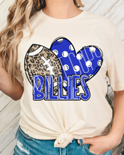 Load image into Gallery viewer, Football Hearts Polka Dot Mascots DROPDOWN TRANSFER